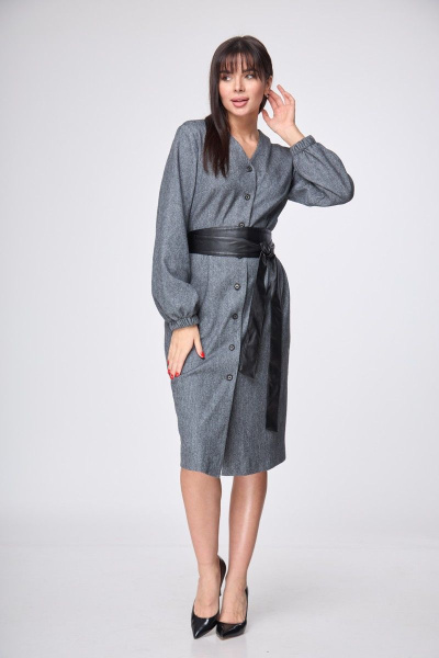 Платье Anelli 1159 серый - фото 2