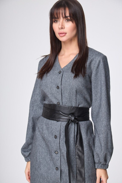 Платье Anelli 1159 серый - фото 5