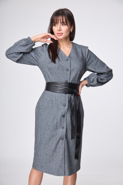 Платье Anelli 1159 серый - фото 4