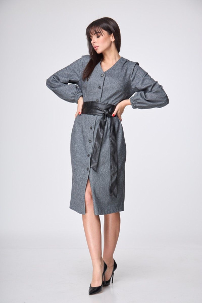 Платье Anelli 1159 серый - фото 1