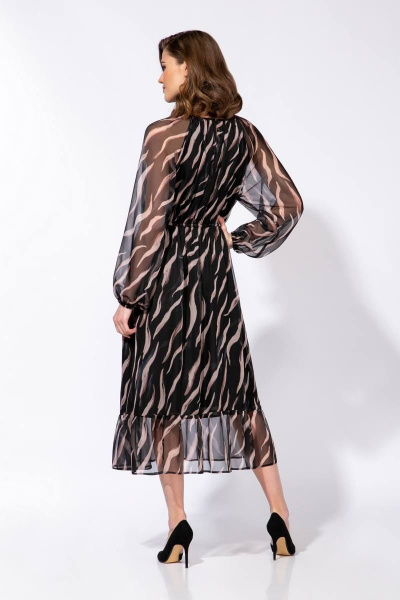 Платье Olegran 3847 темный+принт - фото 3