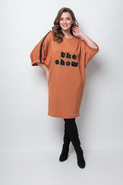 Платье Michel chic 2090 терракот - фото 2