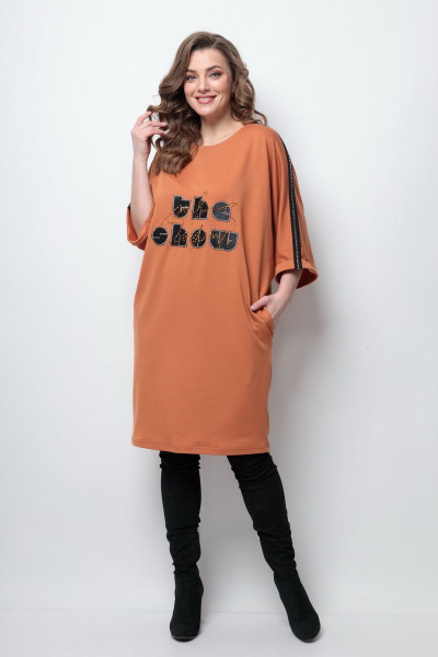 Платье Michel chic 2090 терракот - фото 1