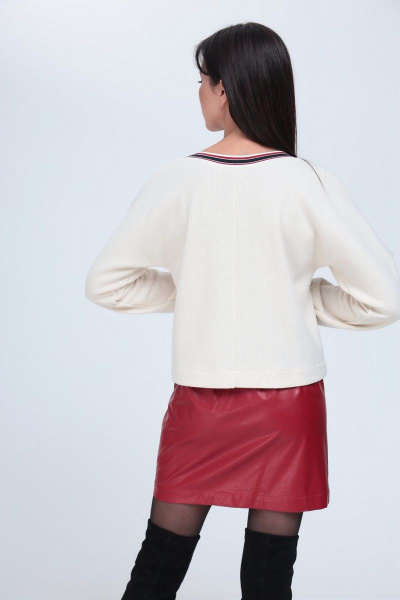 Джемпер, полупальто, юбка T&N 7195 графит-ваниль-бордо - фото 14