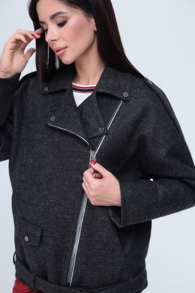 Джемпер, полупальто, юбка T&N 7195 графит-ваниль-бордо - фото 10