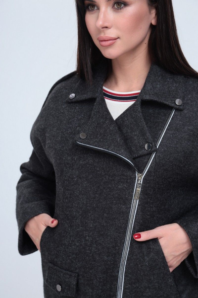 Джемпер, полупальто, юбка T&N 7195 графит-ваниль-бордо - фото 9