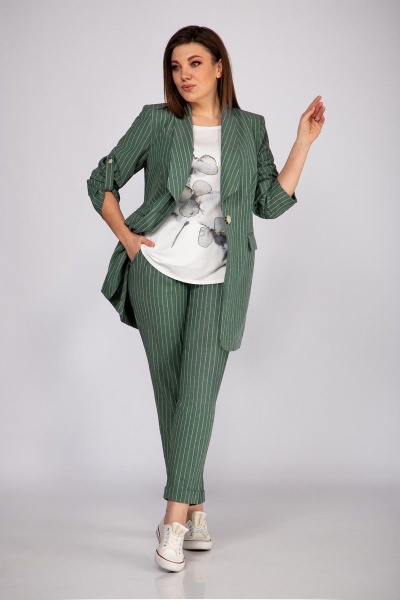 Блуза, брюки, жакет Mubliz 425 хаки - фото 3