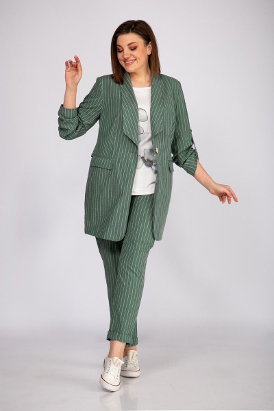 Блуза, брюки, жакет Mubliz 425 хаки - фото 2
