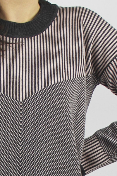 Платье прямое из трикотажа с спущенной линией плеча Полесье С4486-21 1С1303-Д43 164 антрацит - фото 4