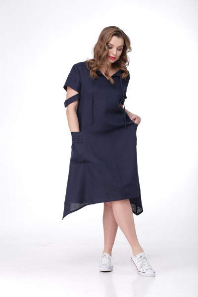Платье MALI 470 темно-синий - фото 4