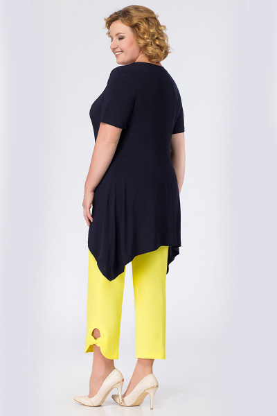 Брюки, туника Andrea Style 1111 синий+желтый - фото 2