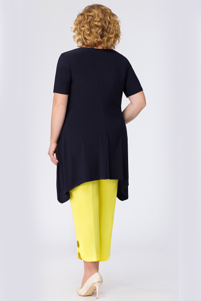 Брюки, туника Andrea Style 1111 синий+желтый - фото 3