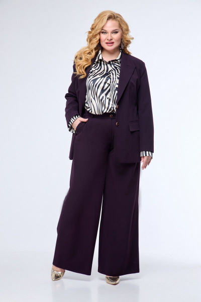 Костюм с жакетом палаццо и высокой тали. Anelli 1190 - фото 1