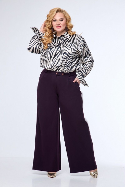 Костюм с жакетом палаццо и высокой тали. Anelli 1190 - фото 4