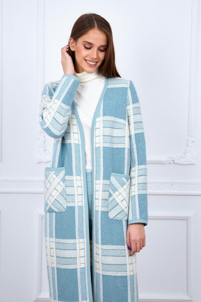 Длинный кардиган из трикотажа с накладными карманами Azzara 3097Г - фото 2