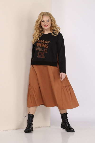 Платье SOVITA M-2210 черно-коричневый - фото 7