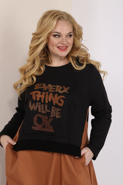 Платье SOVITA M-2210 черно-коричневый - фото 5