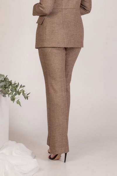 Классические женские брюки на каждый день с высокой посадкой Mislana 709 коричневый - фото 3