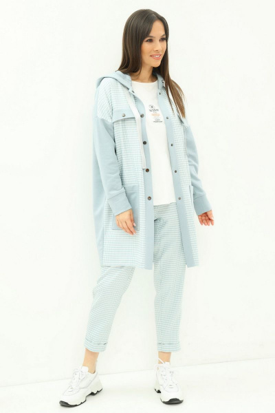 Брюки, кардиган, футболка Магия моды 1954 голубой - фото 3