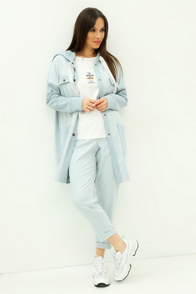 Брюки, кардиган, футболка Магия моды 1954 голубой - фото 1