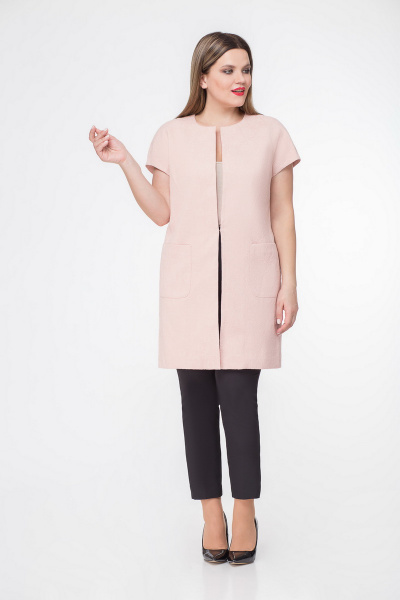 Демисезонный жилет из трикотажа с подкладкой DaLi 3268 розовый - фото 1