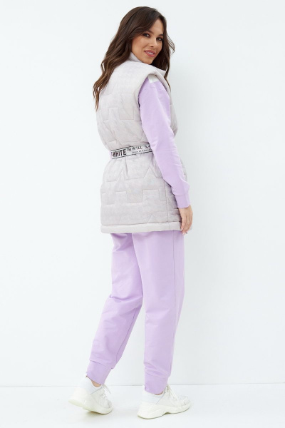 Брюки, джемпер, жилет Магия моды 2060 фиолет+серый - фото 6