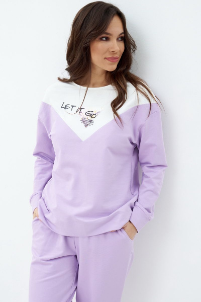 Брюки, джемпер, жилет Магия моды 2060 фиолет+серый - фото 3