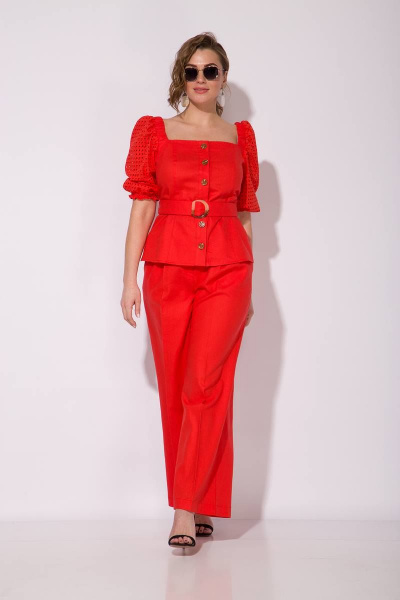 Блуза, брюки INPOINT. 026N коралл - фото 2