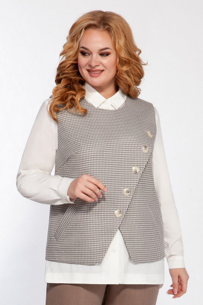 Брюки, жилет, рубашка LaKona 1401 песочный - фото 4