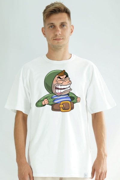 Футболка оверсайз из трикотажа хлопок для праздника Kivviwear 1001.05 - фото 1