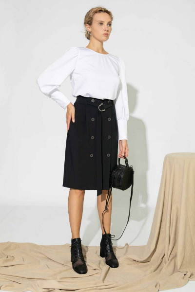 Юбка прямого силуэта на подплечике и складками для делового стиля Femme & Devur 60166 1.36F(170) - фото 4