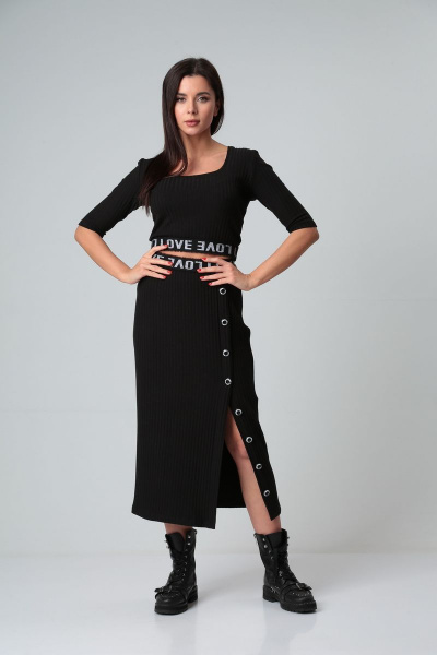 Топ и юбка из трикотажа с декоративной тесьмой Диомант 1769 - фото 1