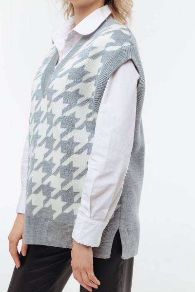 Мягкий жилет из гусиной лапки для любого образа Romgil 686ШТЗ серый,молочный - фото 4