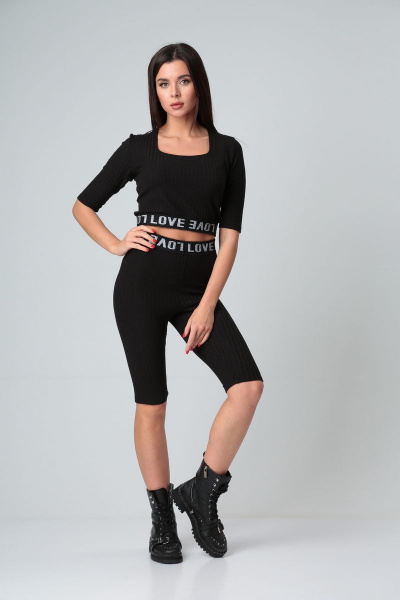 Топ из трикотажа с декоративной тесьмой и рукавом 3/4 Диомант 1771 - фото 1