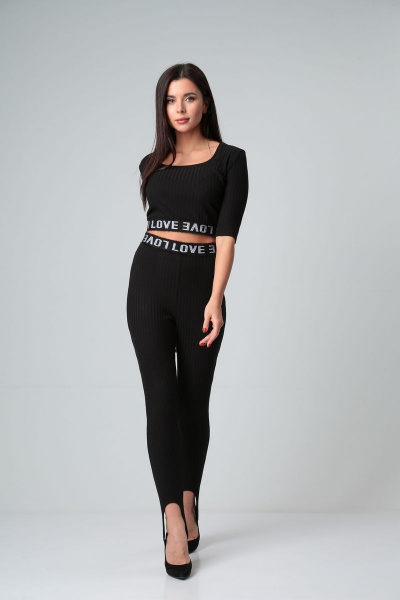 Брюки зауженные на штрипках из трикотажа с поясом Диомант 1773 - фото 4