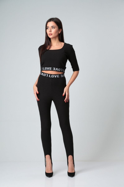 Брюки зауженные на штрипках из трикотажа с поясом Диомант 1773 - фото 3