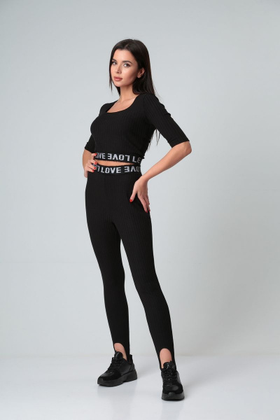 Брюки зауженные на штрипках из трикотажа с поясом Диомант 1773 - фото 8