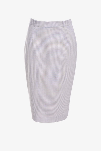Юбка деловой и на каждый день из текстиля Elema 4К-11006-1-170 клетка_бежевый - фото 4