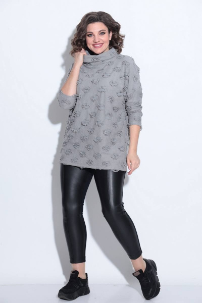 Джемпер туника с рукавом со спущенным плечом Koketka i K 913 серый - фото 5