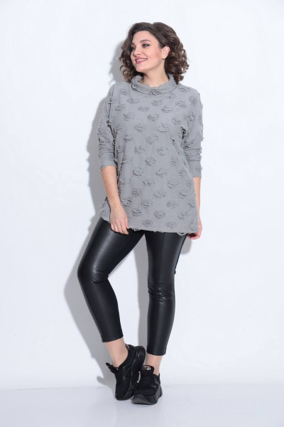 Джемпер туника с рукавом со спущенным плечом Koketka i K 913 серый - фото 4