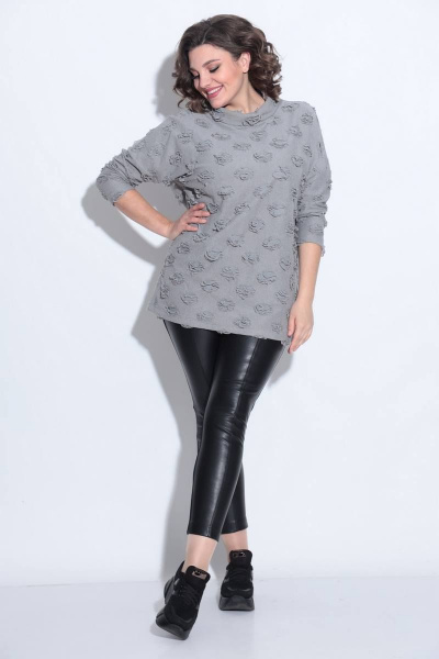Джемпер туника с рукавом со спущенным плечом Koketka i K 913 серый - фото 2