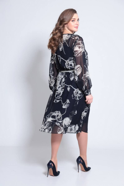 Платье TAiER 1073 темно-синий-в-цветы - фото 2