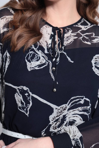 Платье TAiER 1073 темно-синий-в-цветы - фото 4