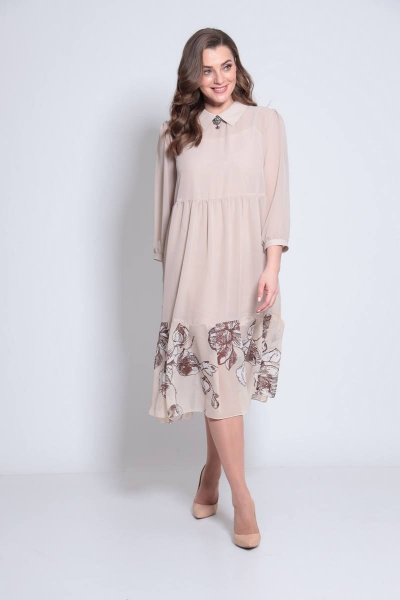 Платье TAiER 1041 беж - фото 2