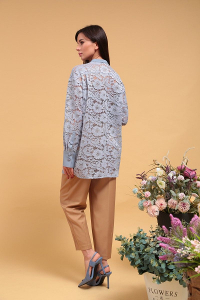 Блуза SandyNa 130427 голубой - фото 7