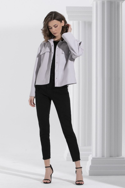 Жакет из эко-кожи с карманами и коротким рукавом Avanti 1339 - фото 2