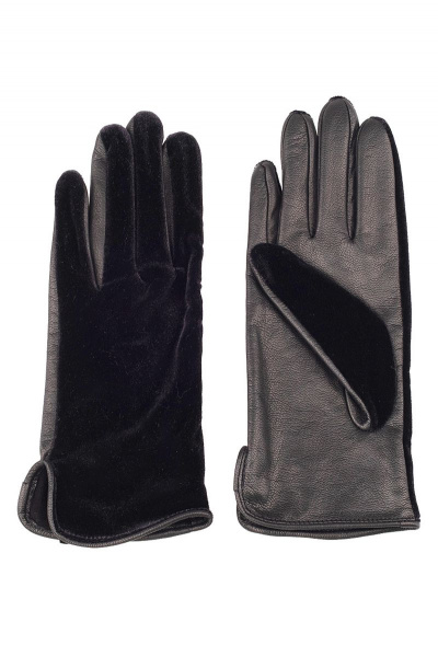 перчатки натуральная кожа бежевый черный на демисезон ACCENT 51-х черный - фото 3