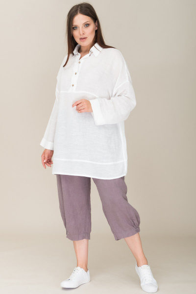 Рубашка Ружана 374-1 белый - фото 4