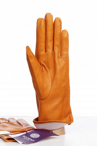 Перчатки из натуральной кожи и трикотажа для демисезона ACCENT 119р желтый - фото 3