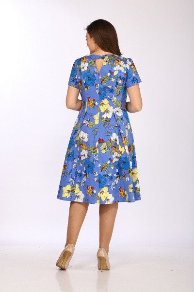Платье Lady Style Classic 1813/3 синий_принт - фото 3